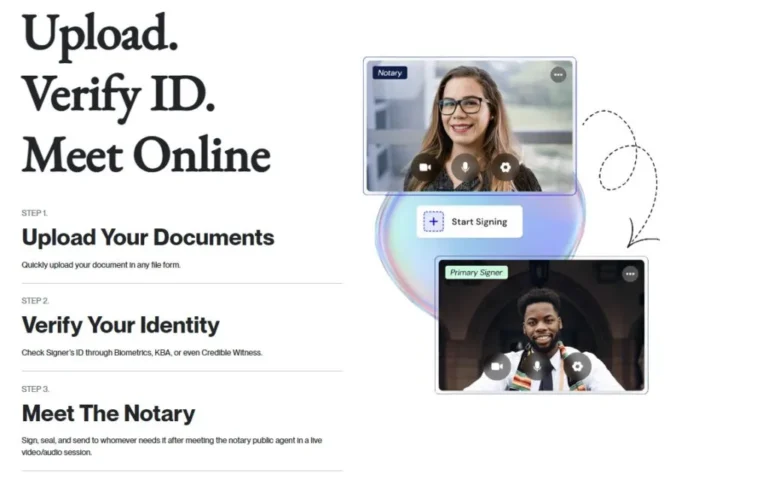 Online notary process