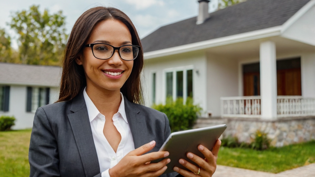 Leonardo Kino XL business woman in front of a new house holdi 0
