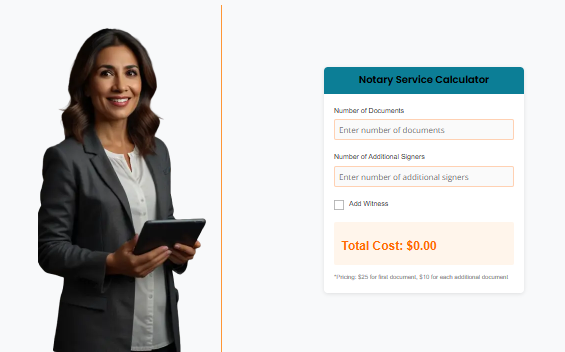 Online Notary Cost Calculator